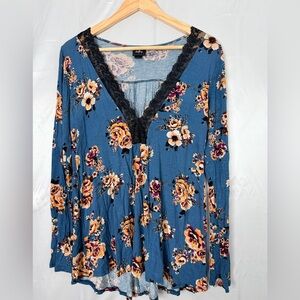 Daytrip Women’s Medium Long Sleeve Boho Blouse Cream‎ Casual Everyday Top